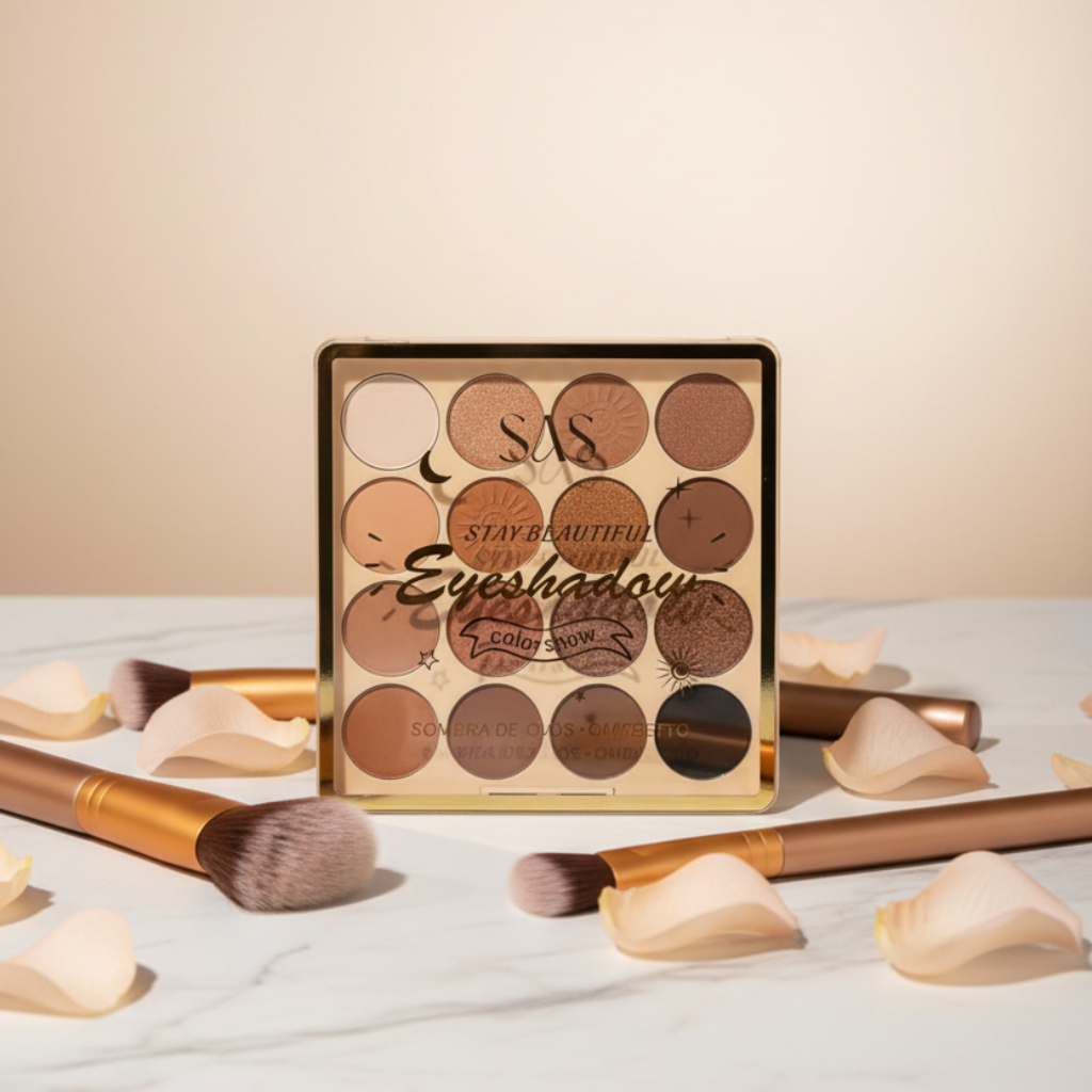 SAS Stay Beautiful Eyeshadow Palette – 16-Color Multi-Finish Palette