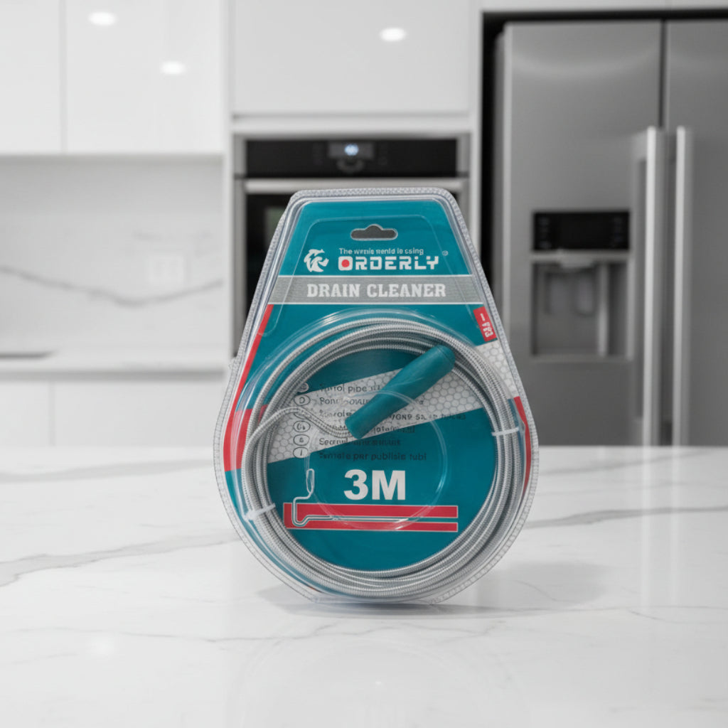 3M Corkscrew Drain Auger Probe – 6mm Flexible Spring Wire Pipe Unblocking Tool