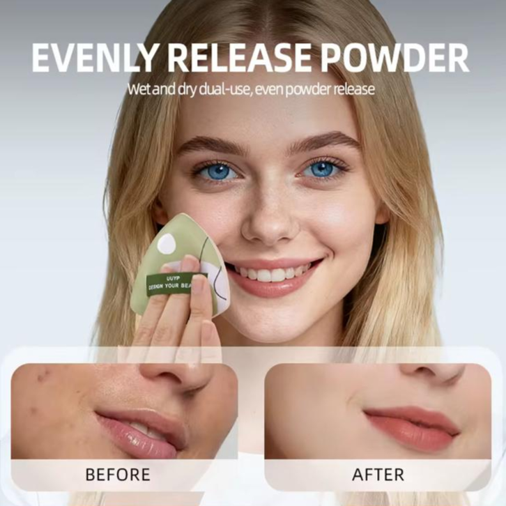 KELI Beauty Powder Puff and Blender 2PCS Set – Velvet Tear-Drop Face Puffs for Loose Powder and Liquid Foundation