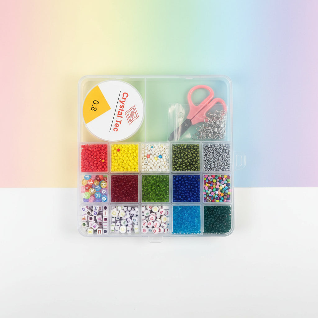 DIY Beads Bracelet Making Kit – Colorful Jewelry Craft Set for Kids & Adults