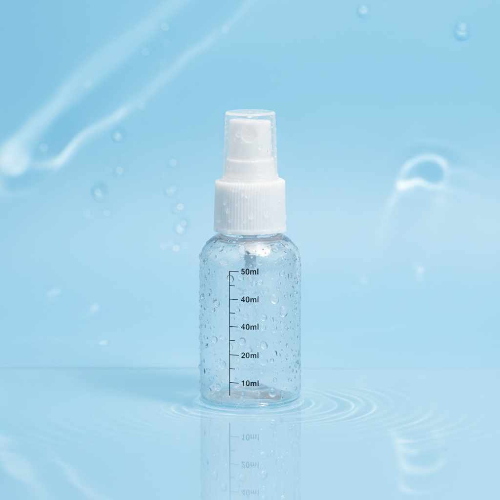 50ml Clear Travel Spray Bottle – Graduated Refillable Fine Mist Atomizer for Skincare, Toners, and Travel Essentials