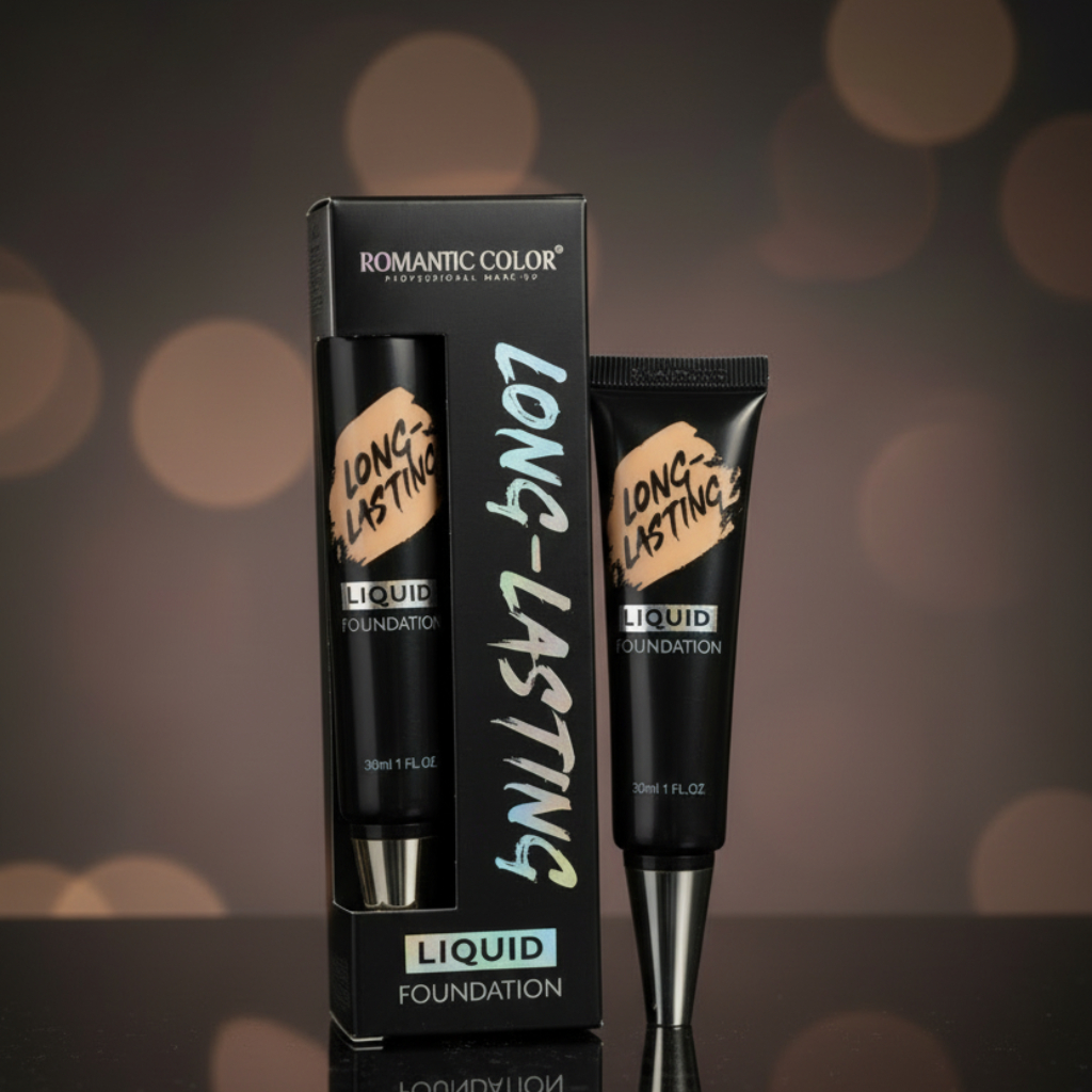 Romantic Color Long-Lasting Liquid Foundation – 30ml Full Coverage Makeup Foundation