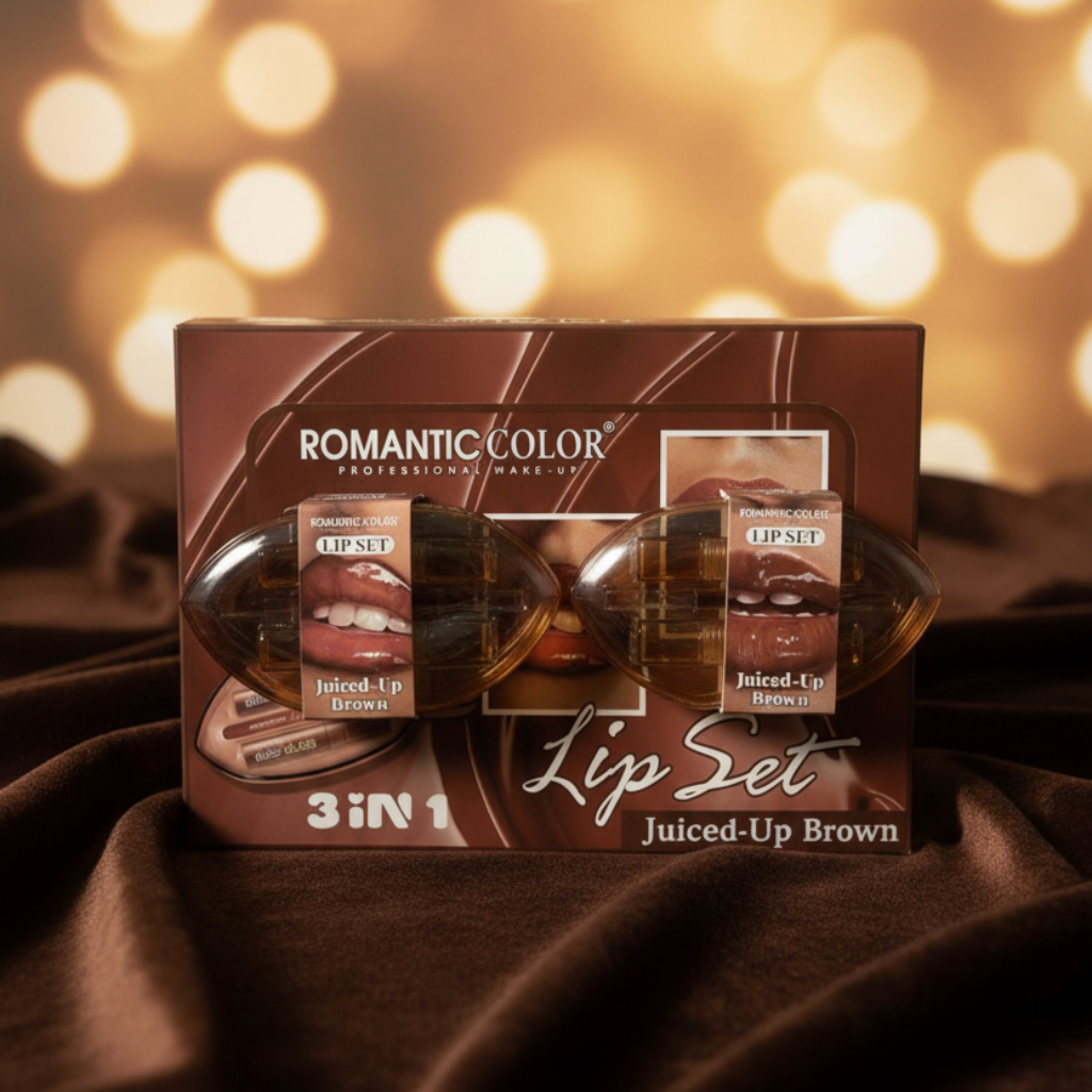 3 in 1 Brown Lip Set – Lipstick, Lip Gloss & Lip Tint Combo