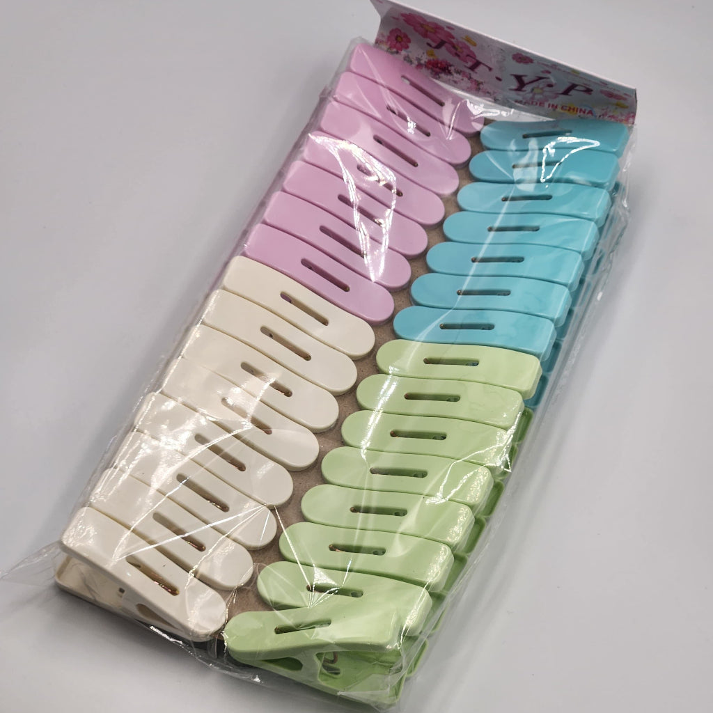 30 قطعة من مشابك الملابس الملونة - مشابك بلاستيكية متينة مع قبضة آمنة