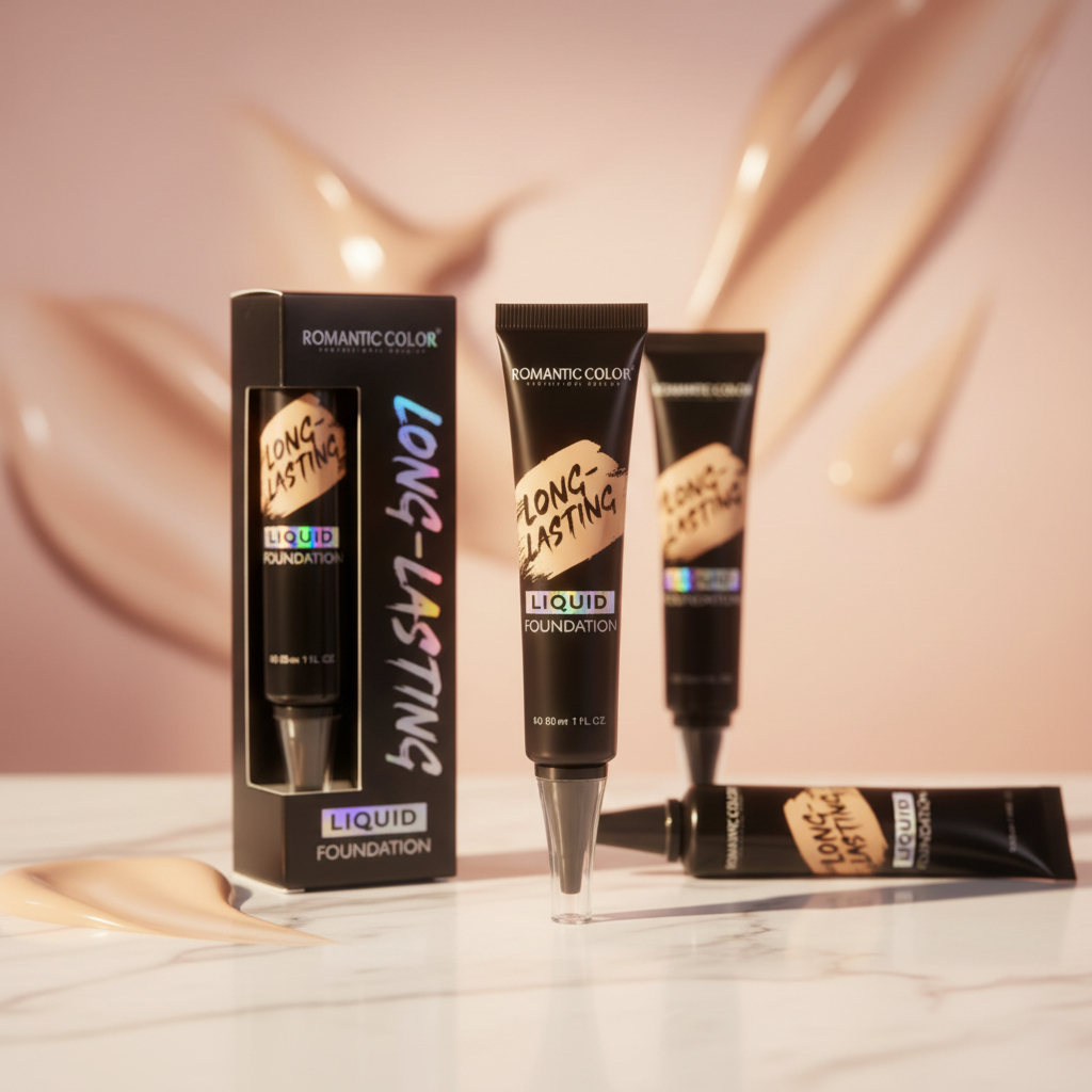 Romantic Color Long-Lasting Liquid Foundation – 30ml Full Coverage Makeup Foundation