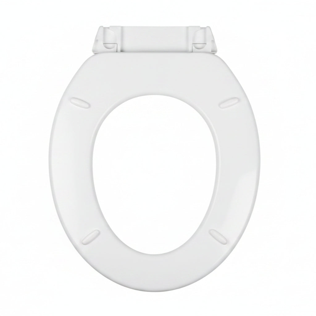 Round Toilet Seat with Soft Close and Easy Installation, Thickened Plastic Design
