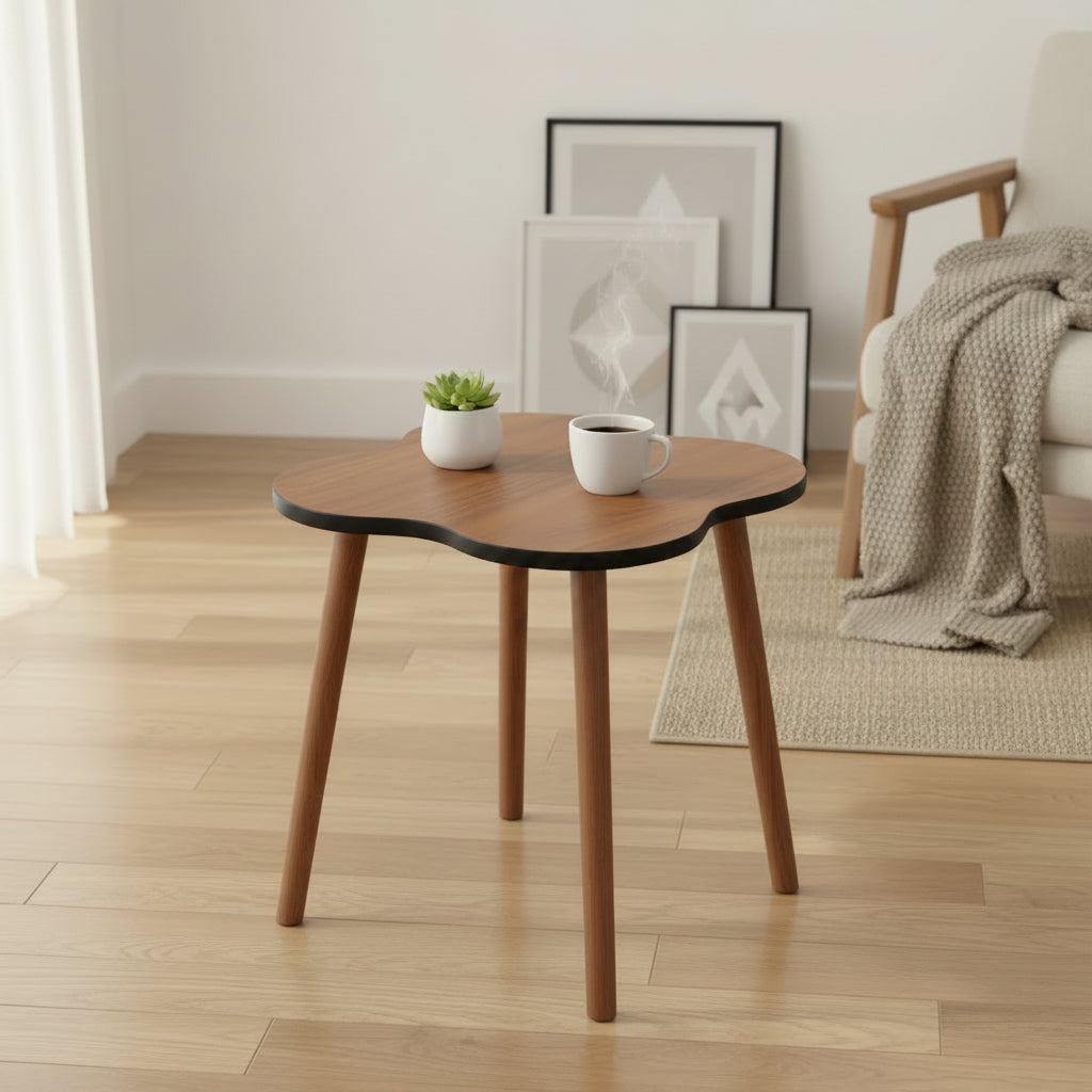 Mini Wooden Brown Table – Portable Multipurpose Side Table for Home & Bedroom
