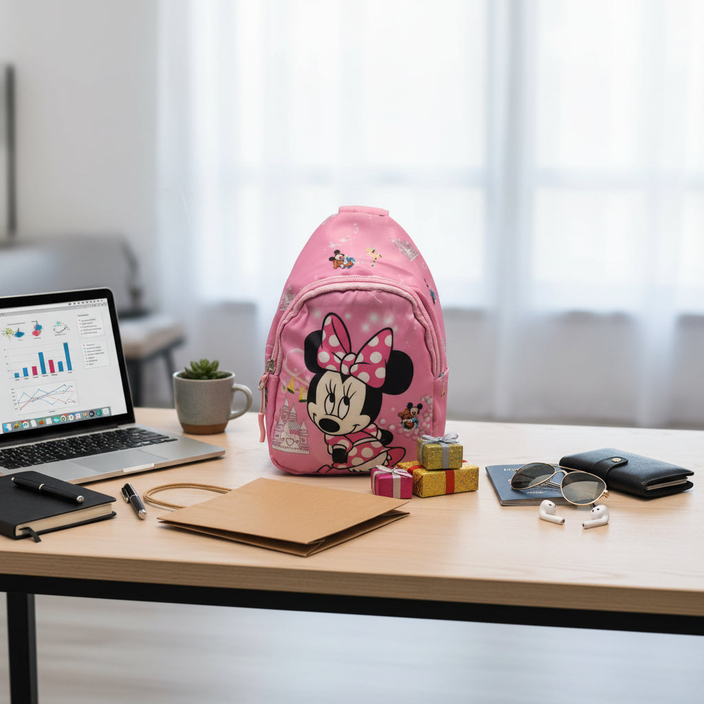 Kids Cartoon Crossbody Bag – Adjustable Backpack Purse