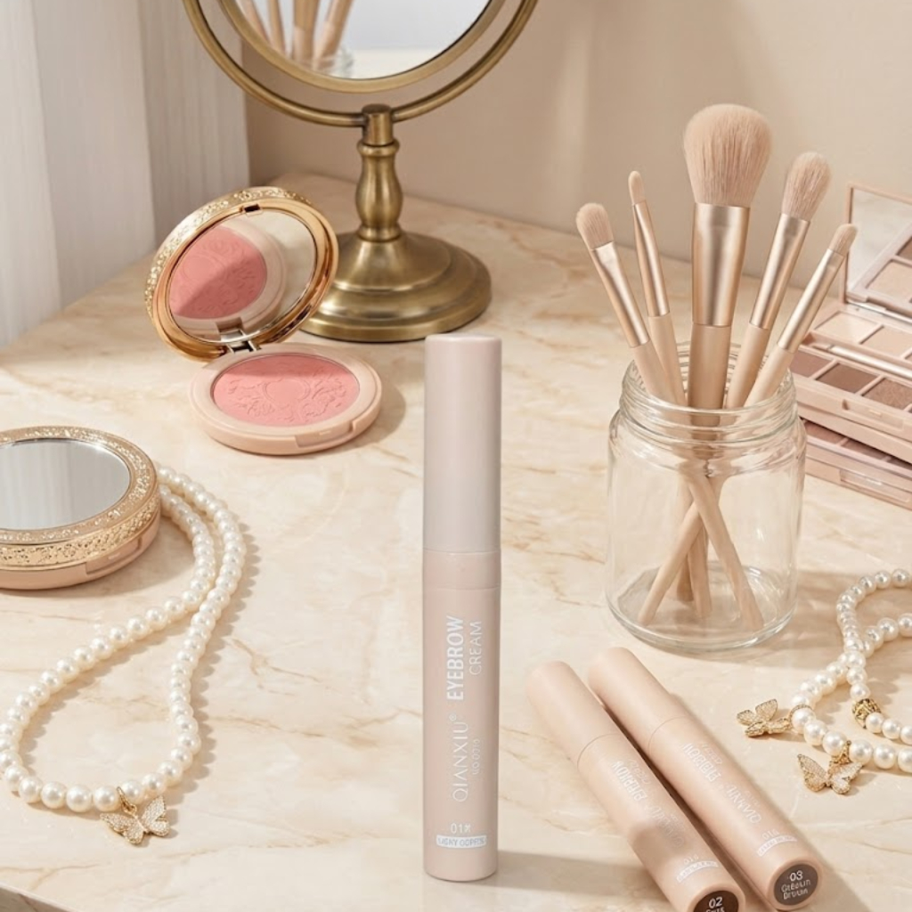 Professional Tinted Eyebrow Cream – Long-Lasting, Smudge-Proof Brow Gel Tube with Precision Applicator, Sculpting & Defining Formula