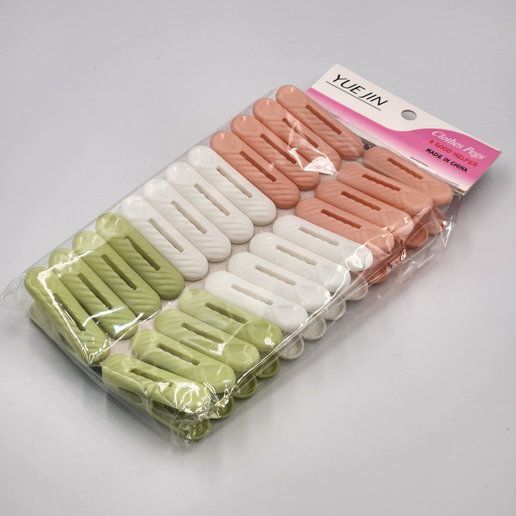 24pcs Colorful Plastic Clothes clips- Durable, Windproof, Ideal for Air-Drying Clothes, Travel, and Home Use, Assorted Colors…