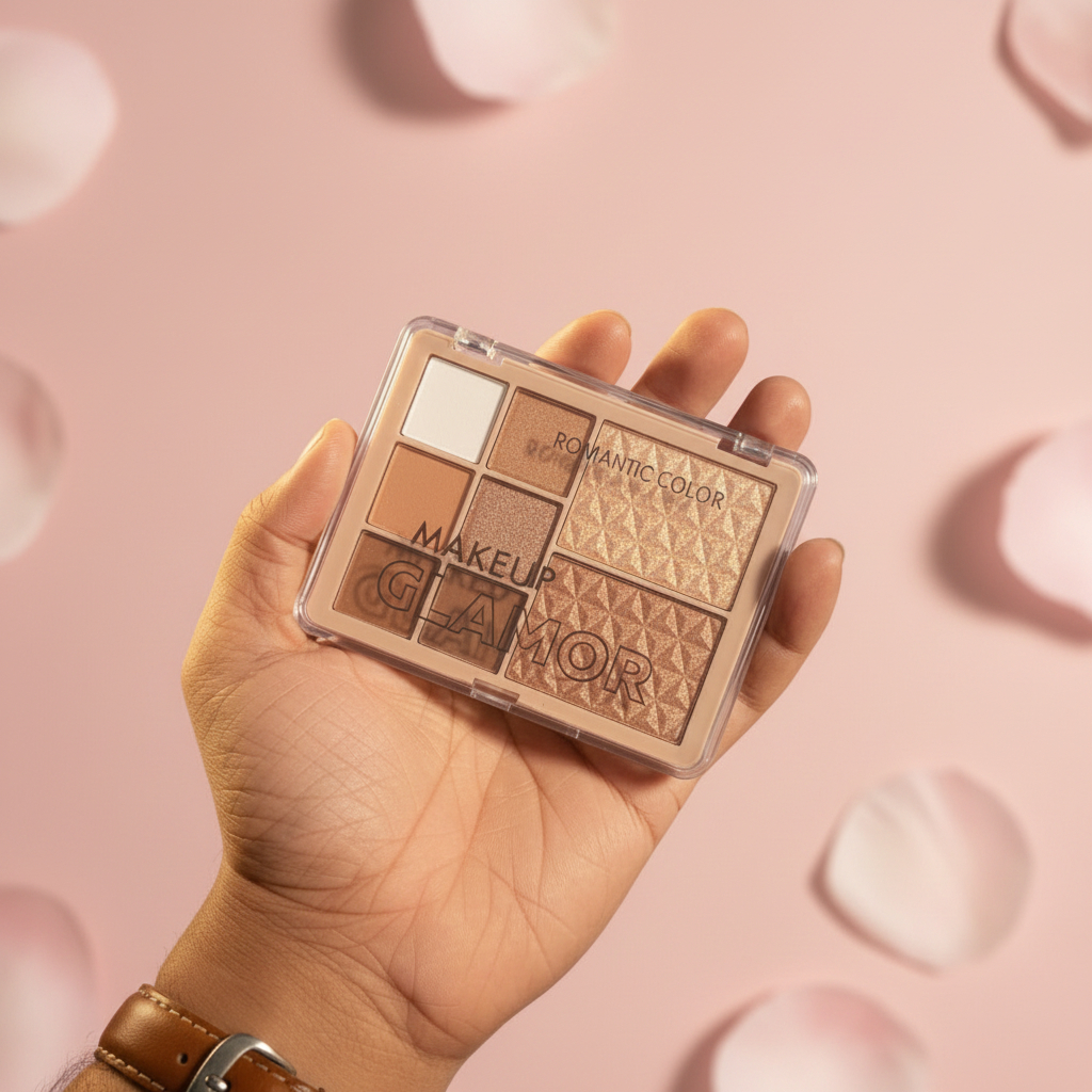 Romantic Color Makeup Glamor Palette – Versatile Eyeshadow & Face Shimmer