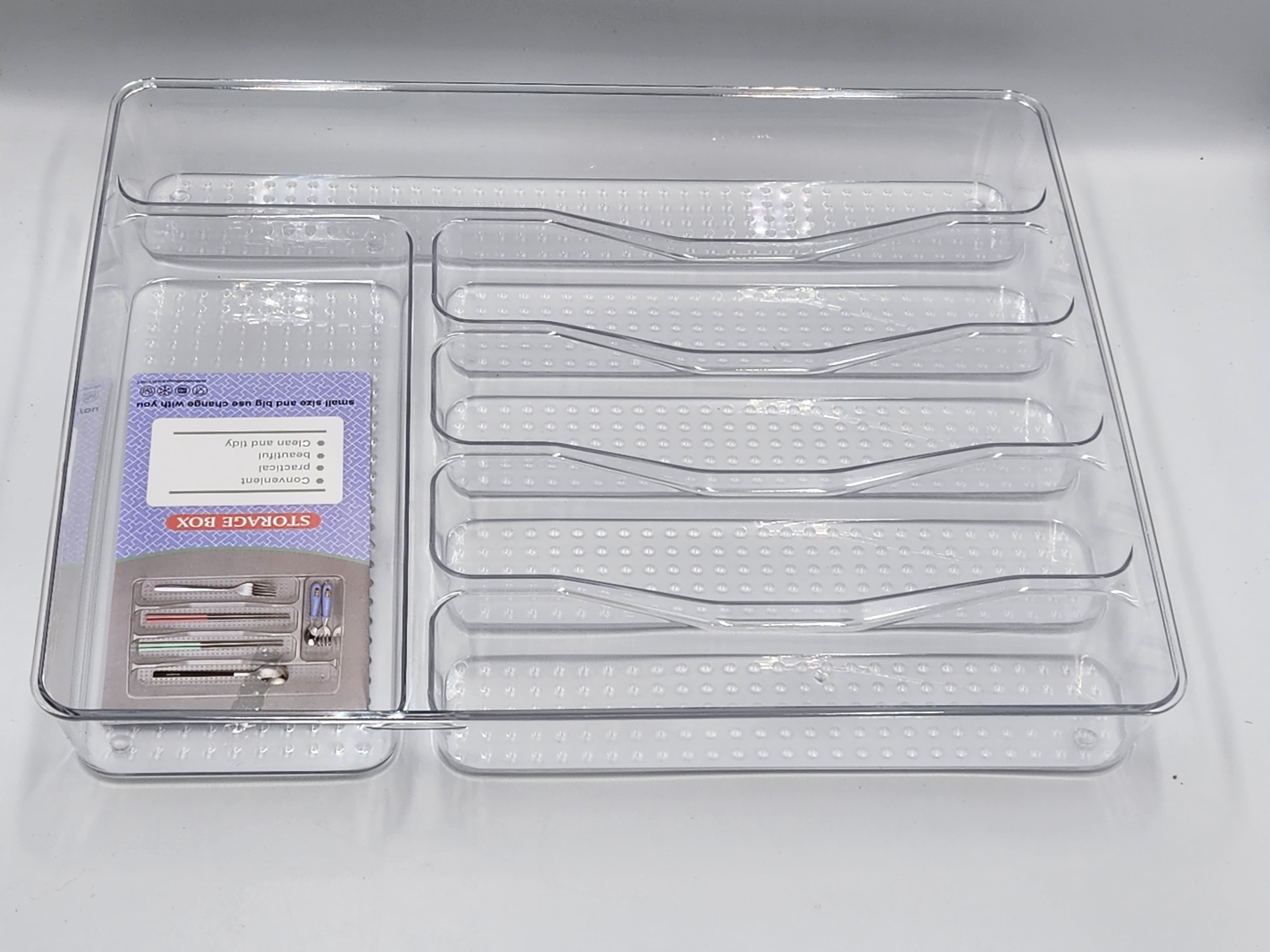 1pc Clear Acrylic Drawer Organizer, Lightweight PET Storage Box for Kitchen, Desk & Home Organization Home Organization Solution | Transparent Design | Clear Acrylic Material, Kitchen Organizers And Storag, Desk & Drawer Organizer for Home Storage