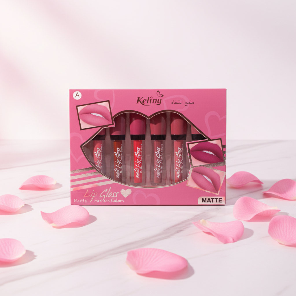 Keliny 6-Piece Matte Lip Gloss Set – Long-Lasting Liquid Lipstick Kit – High-Pigment Waterproof Lip Tint Set