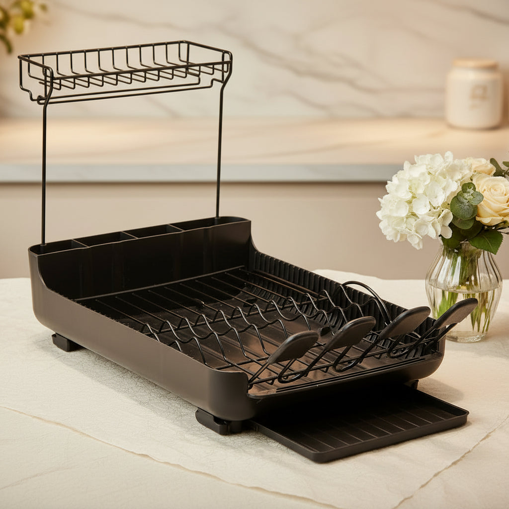Premium 2-Tier Dish Drying Rack – Smart Kitchen Organizer | okka online