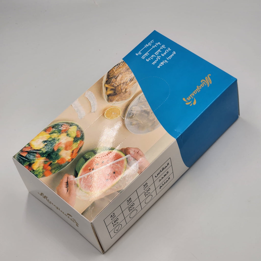 180 pcs One box Flexible Clear PE Lid - Reusable, Stretchable Kitchen Film for Food Storage, Bowls, Containers - Odorless, Dustproof, Multi-Purpose Cover for Preserving Freshness - Food Storage Solution|Transparent Kitchen Cover Stretchable Material