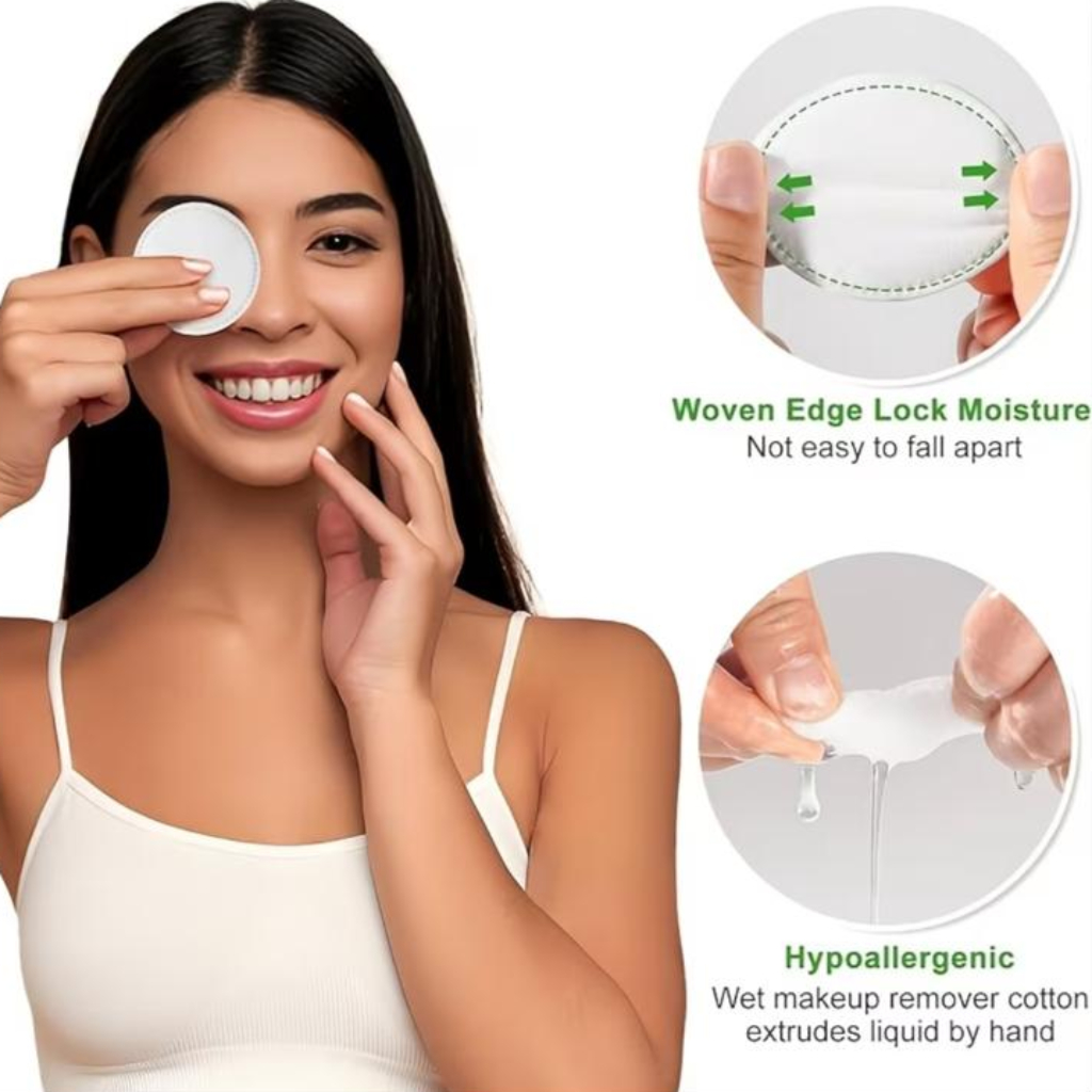 Makeup Cotton Rounds – 80pcs Premium Soft & Absorbent Facial Cleansing Pads for Skincare