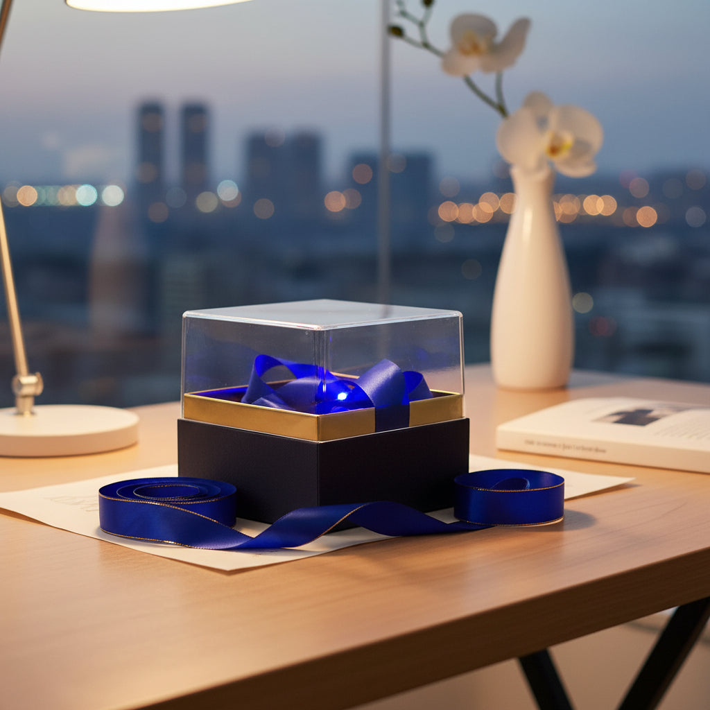 علبة هدايا أكريليك ( مقاس 10 × 10 سم ) علبة هدايا بلاستيكية شفافة