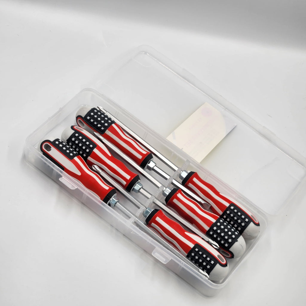 6 pcs Set 2 way Screwdriver National Flag Cross One Word Dual Use Telescopic Screwdriver Set for Home Use, Hand Tools,Strong Magnetic Screwdrivers…