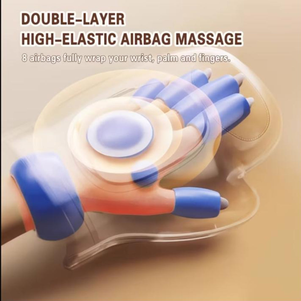 Portable Wireless Hand Massager – Air Compression & Heating, 3 Massage Modes, 4 Heat Levels, 5 Compression Modes