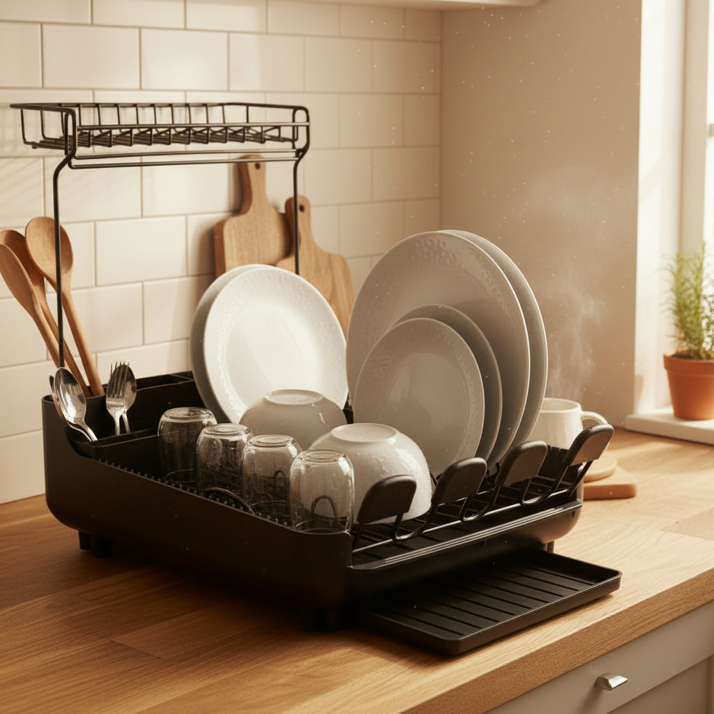 Premium 2-Tier Dish Drying Rack – Smart Kitchen Organizer | okka online