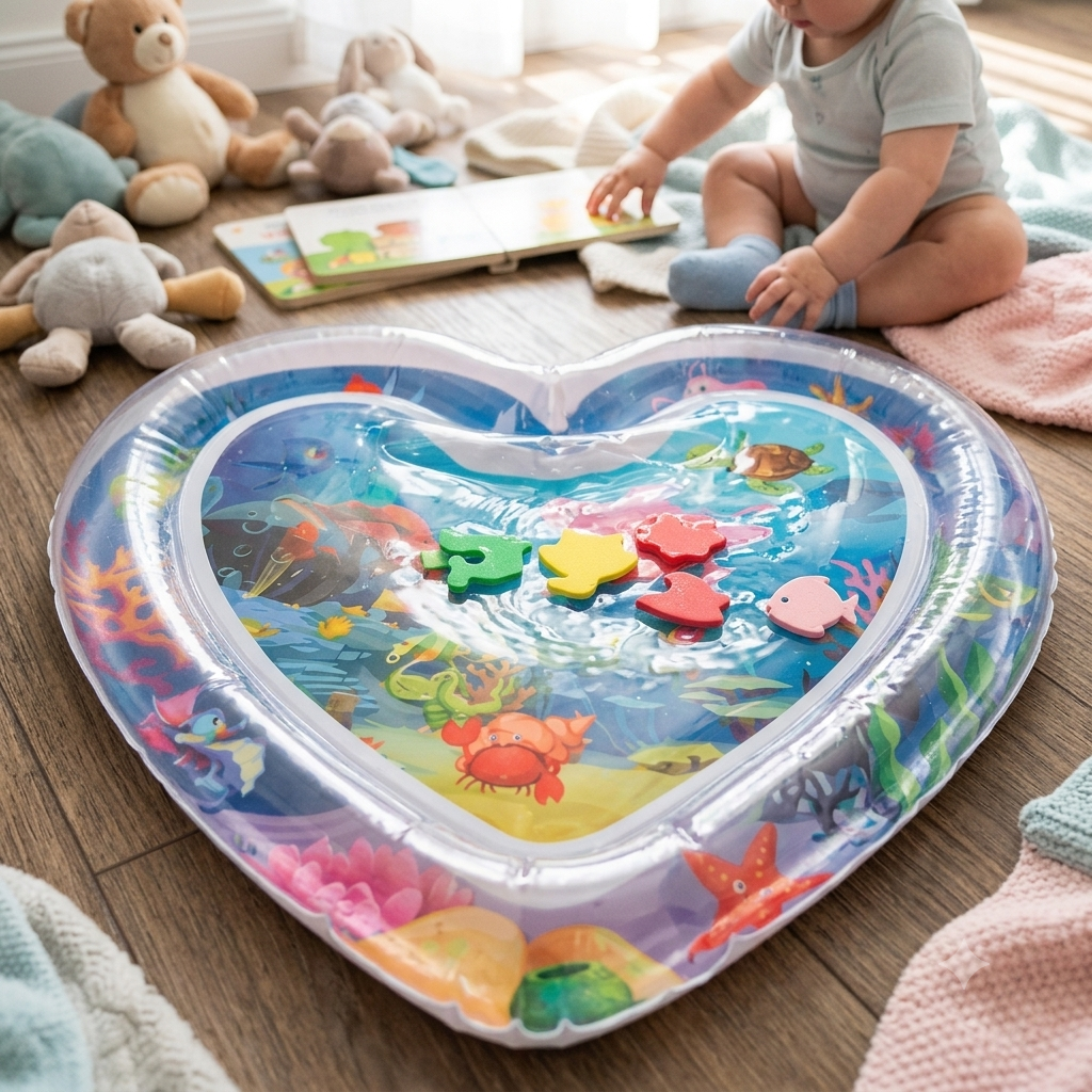 Baby Water Play Mat for Infants – Inflatable Tummy Time Activity Pad