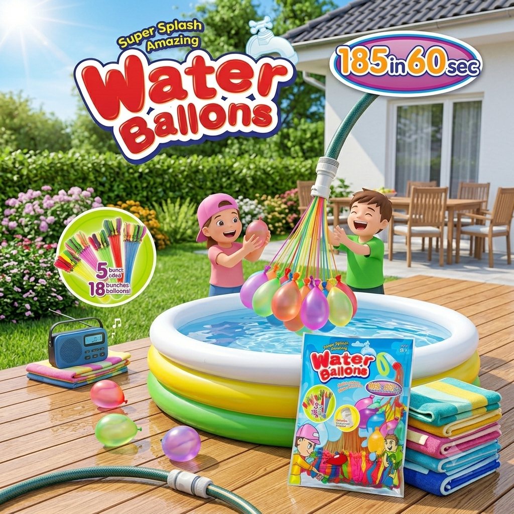 Water Balloons set – Colorful Self-Sealing Balloons for Outdoor Summer Fun