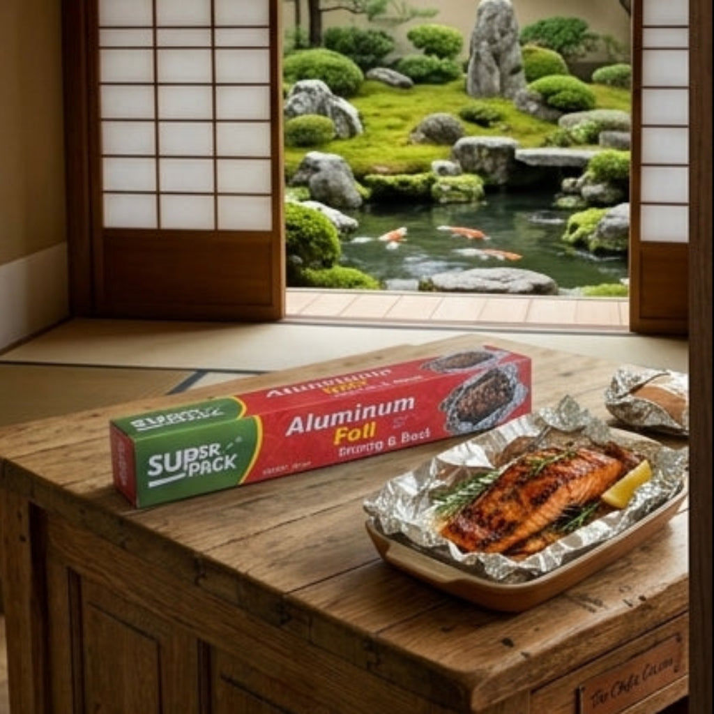 Heavy-Duty Aluminum Foil Roll – 255 SQ FT × 30 CM, Food-Grade Foil for Cooking, Baking & Grilling