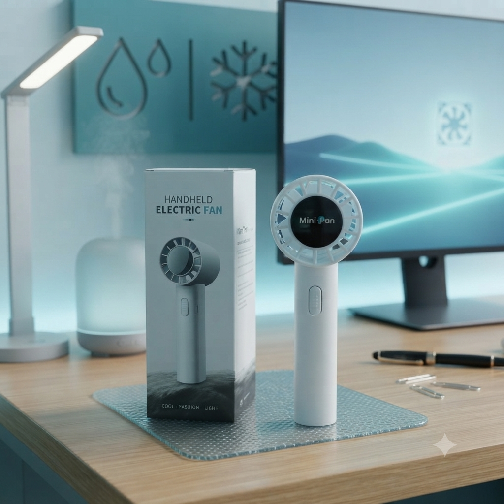 مروحة صغيرة محمولة قابلة لإعادة الشحن - مروحة تبريد هواء محمولة بثلاث سرعات للمنزل والمكتب والسفر