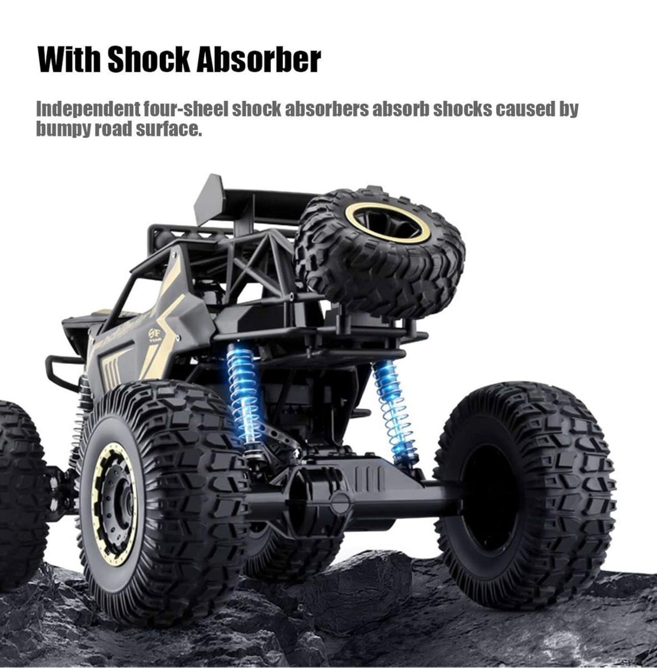 1:8 62Cm Large RC Car 4WD Remote Control Climbing Car 2.4Ghz RC Toys Truck High Speed Off-Road Toys for Kid Gift, Black