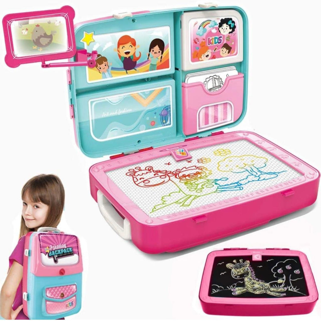 Backpack 3 in 1 Creative Learning Toys Drawing Set Kids Painting Set Educational Writing Board Game Toy