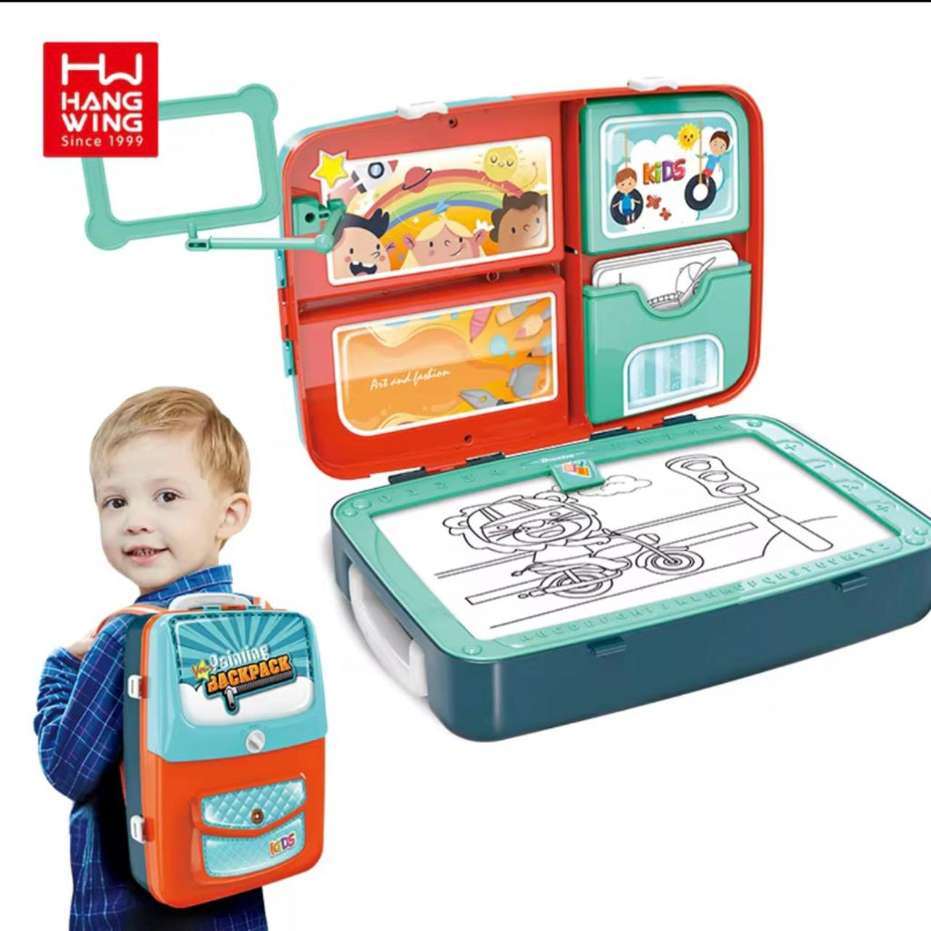 Backpack 3 in 1 Creative Learning Toys Drawing Set Kids Painting Set Educational Writing Board Game Toy
