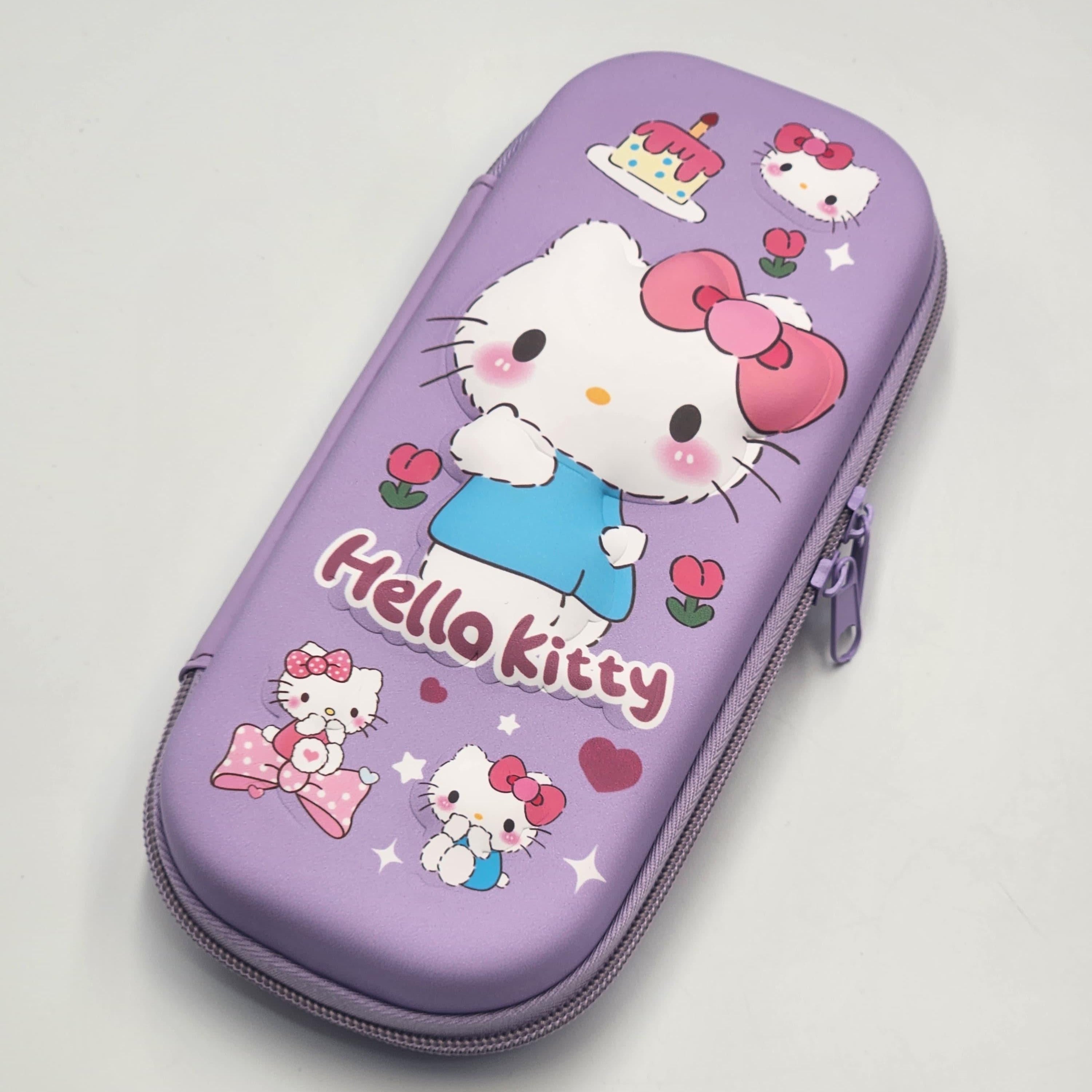 hello kitty 3D Pencil Case - Cute Cartoon Design with Floral Patterns, Zippered Stationery Organizer for School Supplies, Pens, Pencils, and Markers, Cute Pencil Case, Playful Design, Durable Zipper Closure