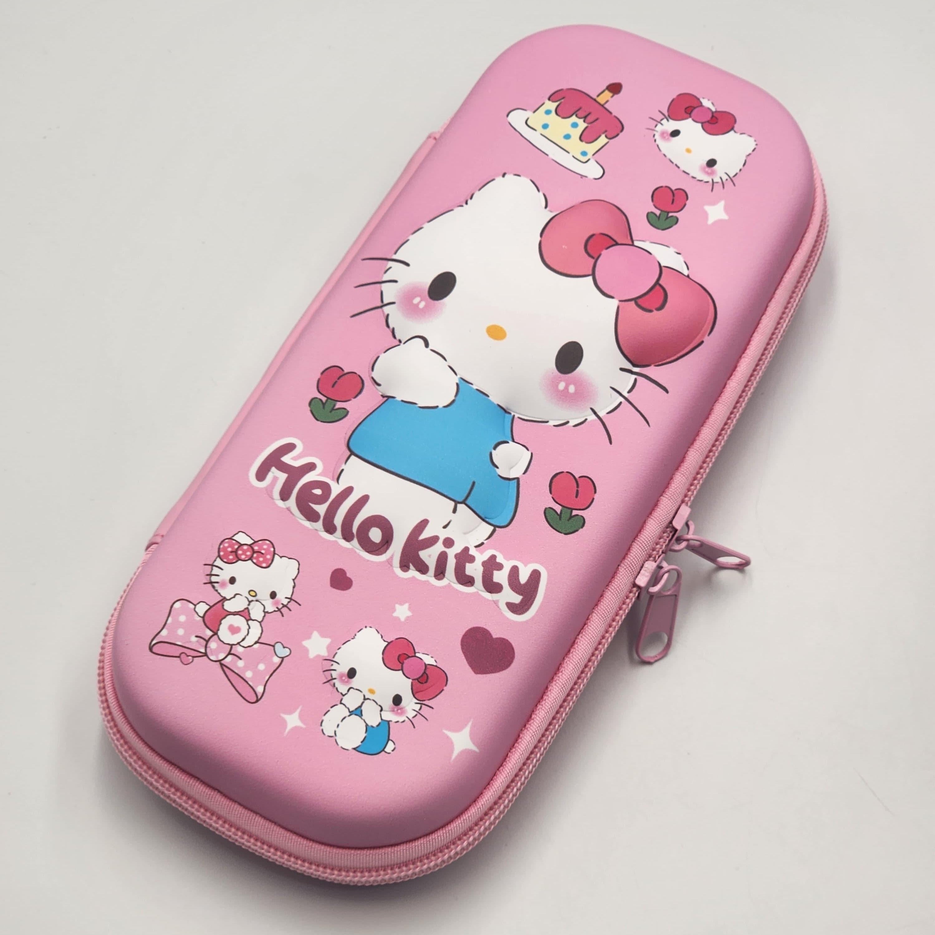hello kitty 3D Pencil Case - Cute Cartoon Design with Floral Patterns, Zippered Stationery Organizer for School Supplies, Pens, Pencils, and Markers, Cute Pencil Case, Playful Design, Durable Zipper Closure