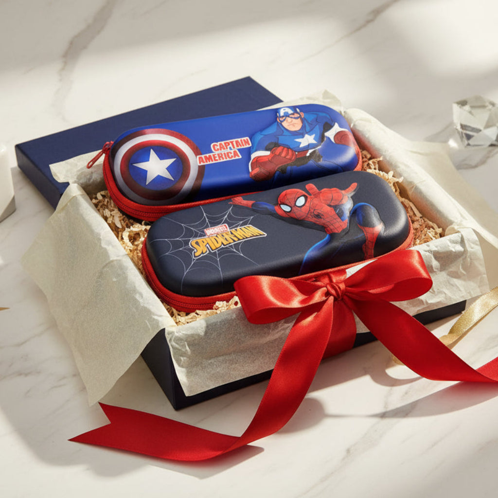 Marvel Superhero Pencil Case – Iron Man, Spider-Man & Captain America