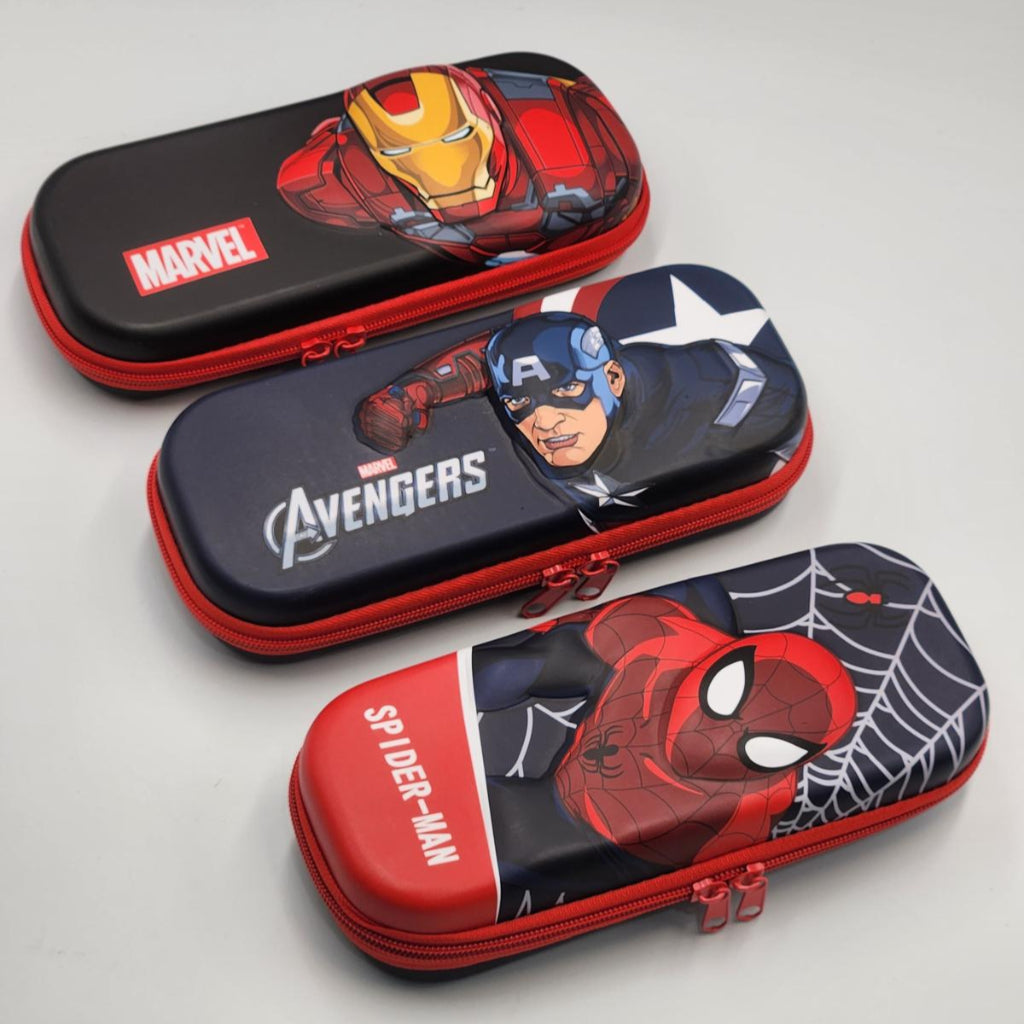 Marvel,Spider Man, Avengers, Pencil Case , Themed Large Capacity Zipper Pouch, Cartoon-Themed Stationery Box, Superhero Series Pencil Holder, Multifunctional Practical Folding Ruler, Ideal for Students and Office Use, Cartoon Back-to-School.