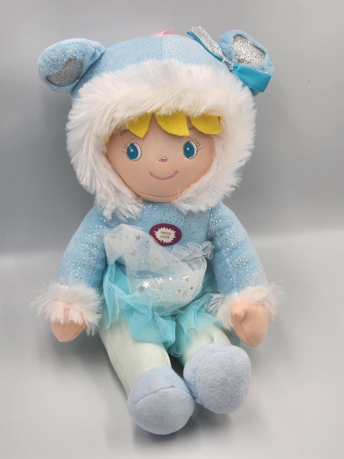 دمية ناعمة جالسة مقاس 30 سم مع شماعة موسيقية