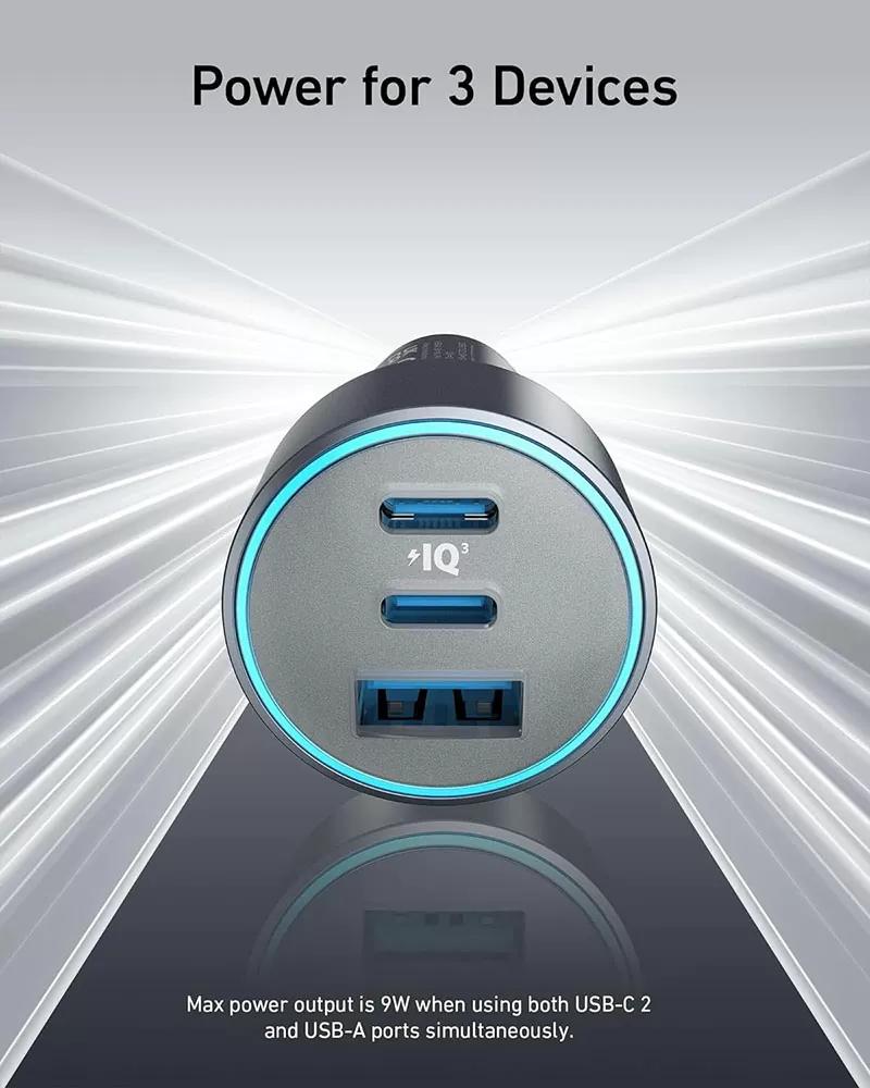 Anker 3-Port 67W USB-C Car Charger - A2731HA1