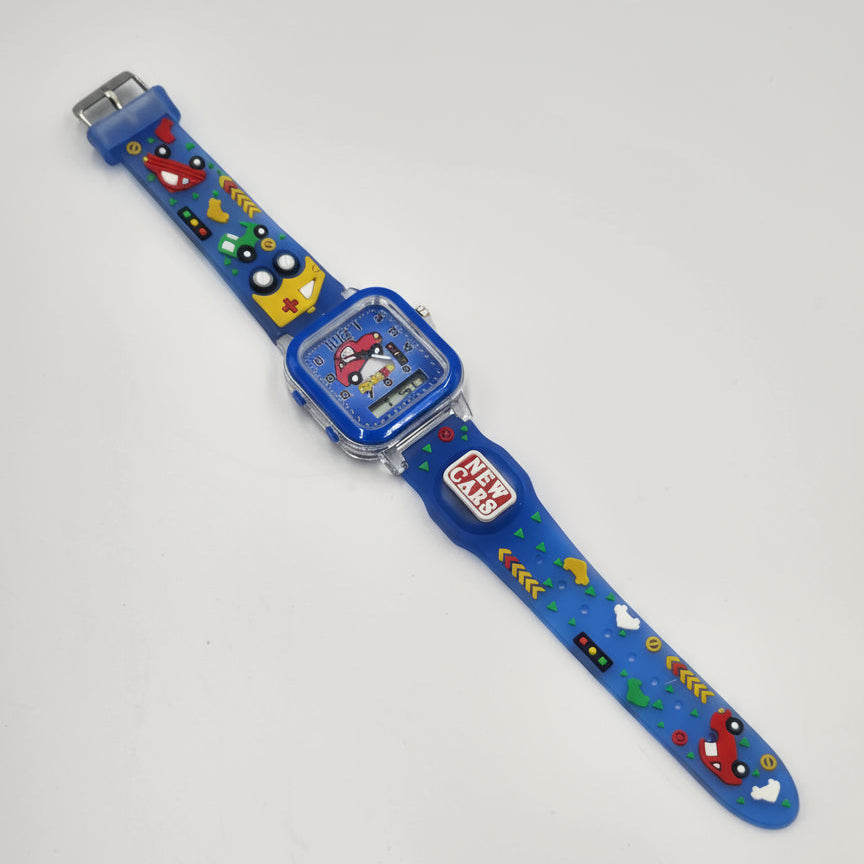 ساعة إضاءة للأطفال - ساعة يد ملونة بإضاءة LED للبنين والبنات