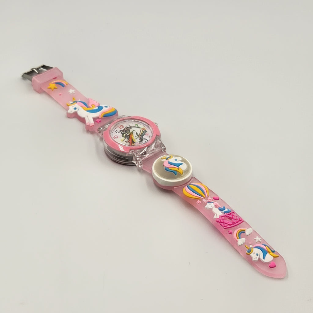 ساعة إضاءة للأطفال – ساعة يد ملونة بإضاءة LED للبنين والبنات