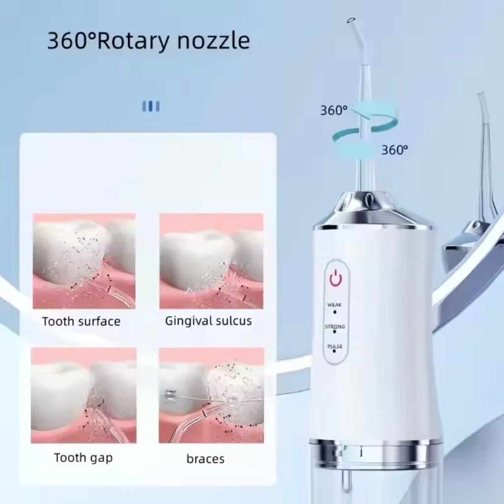 Electric Rechargeable Tooth Cleaner with 4 Nozzles for Daily Oral Cleaning..