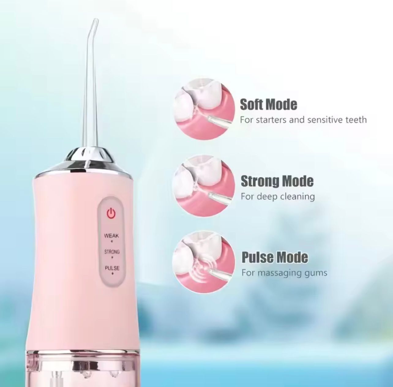 Electric Rechargeable Tooth Cleaner with 4 Nozzles for Daily Oral Cleaning..