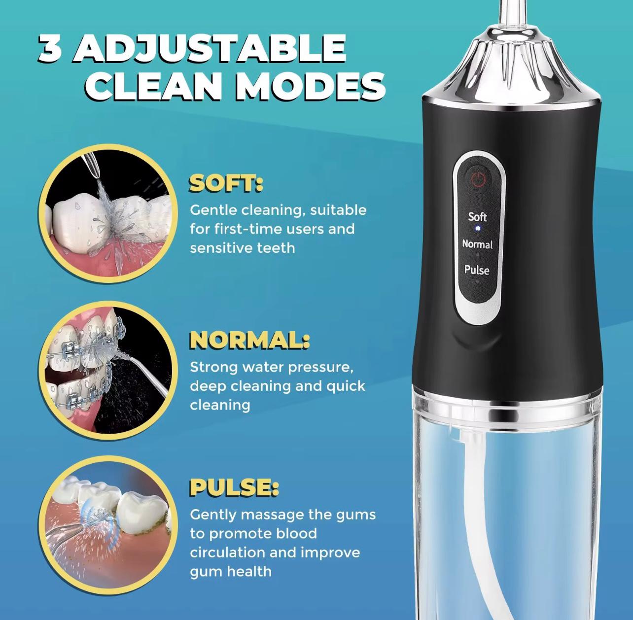 Electric Rechargeable Tooth Cleaner with 4 Nozzles for Daily Oral Cleaning..