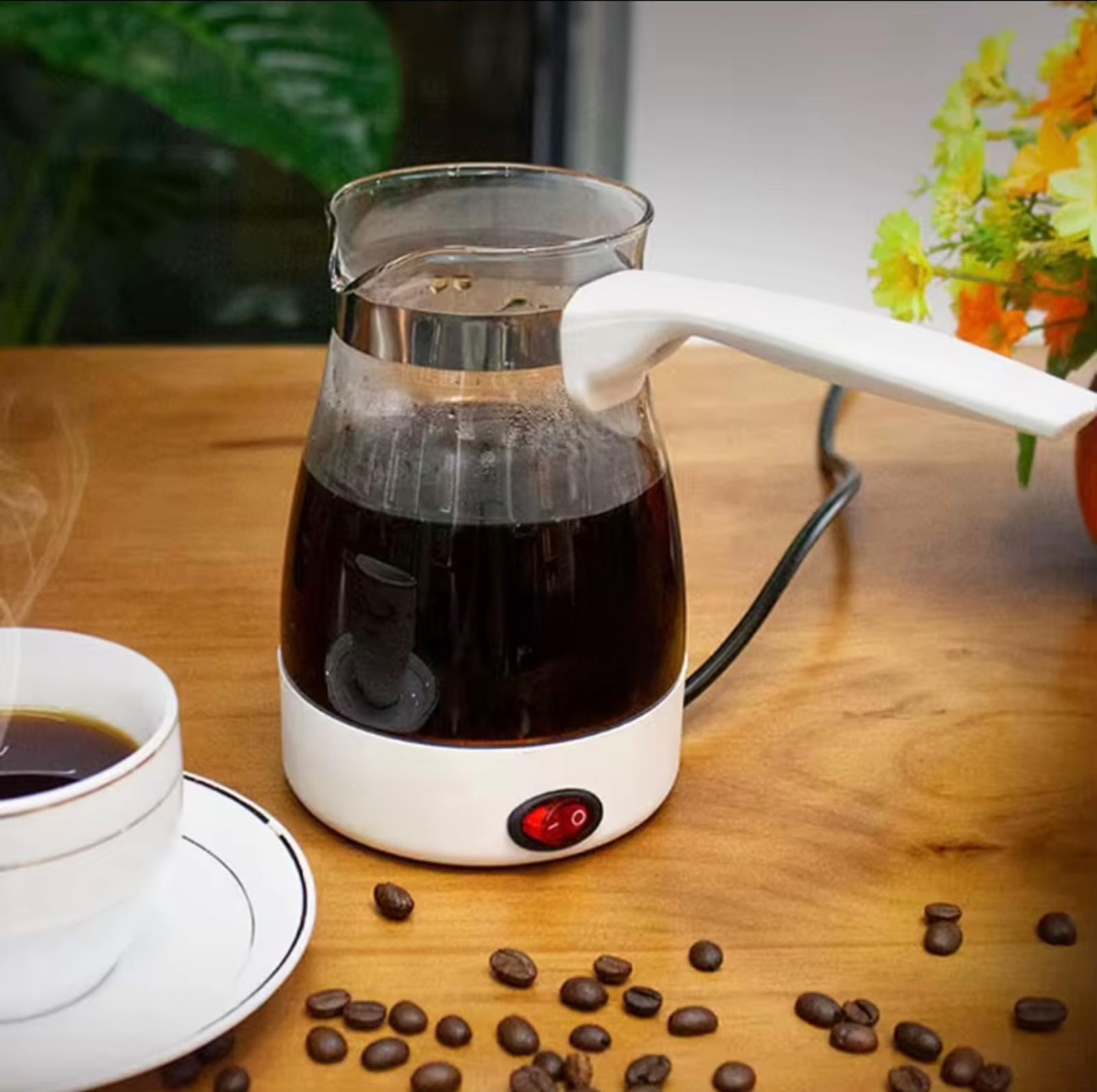 Turkish Coffee Maker Electric Machine (Glass) Turkish Coffee Maker, Electrical Coffee Pot 800 ML ,The Best and Most Efficient Way to Make a Warm Cup of Coffee or Tea and Boil Water