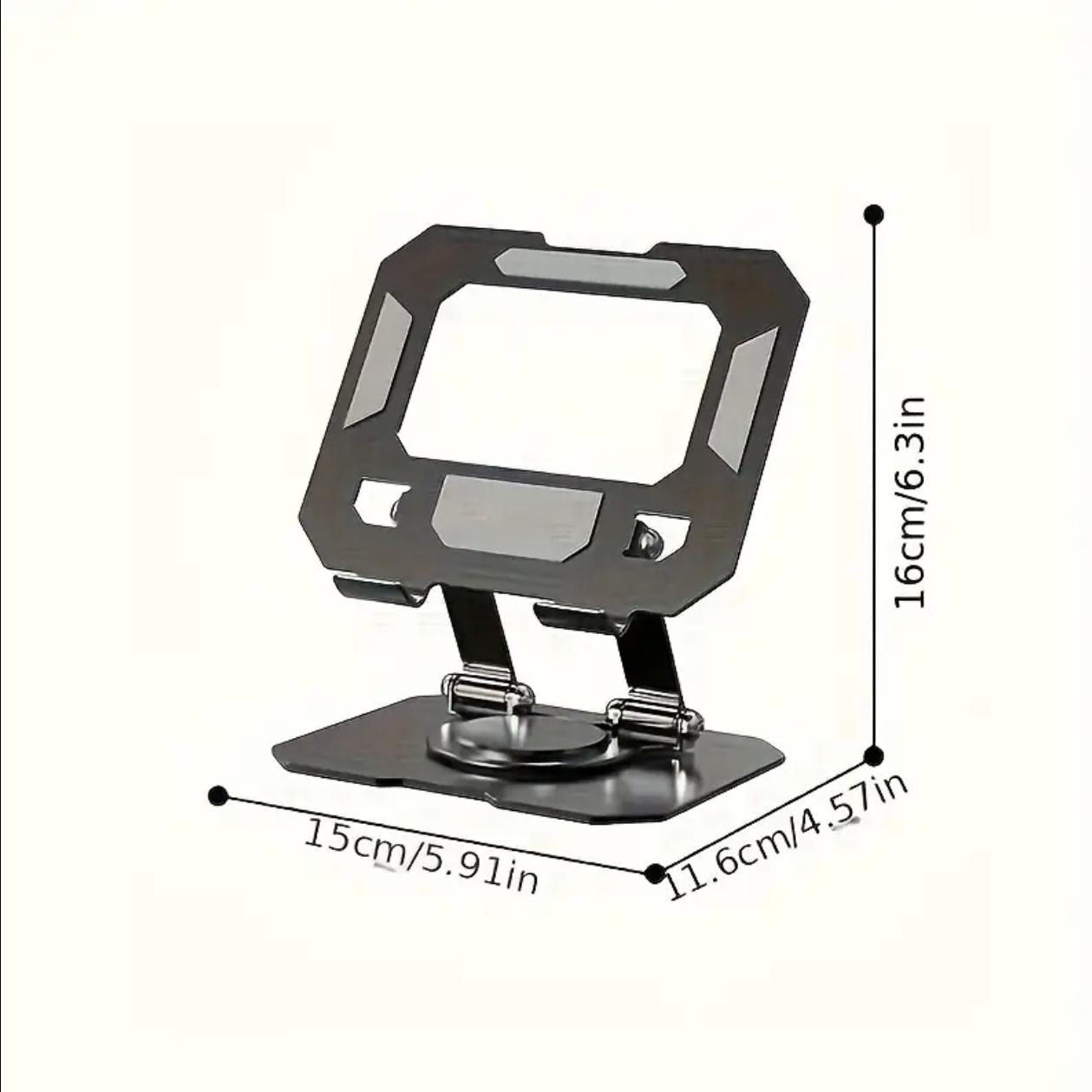 360° Rotating Metal Tablet Stand, Adjustable & Foldable, Easy Storage, Dual-Axis Design Stable Desktop Base, Multi-Angle Viewing, Fashionable Modern Design,