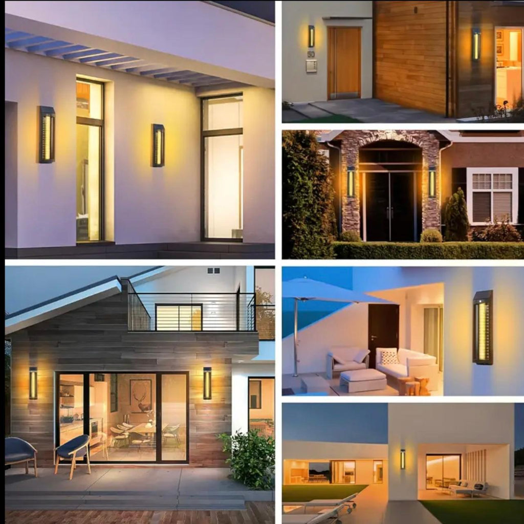 Solar-Powered Motion Sensor Outdoor Wall Light - RGB LED, 3 Lighting Modes,, Dimmable Garden Pathway Lamp for Home, Outdoor Lighting ,Modern Wall Light,Solar Powered Lamp