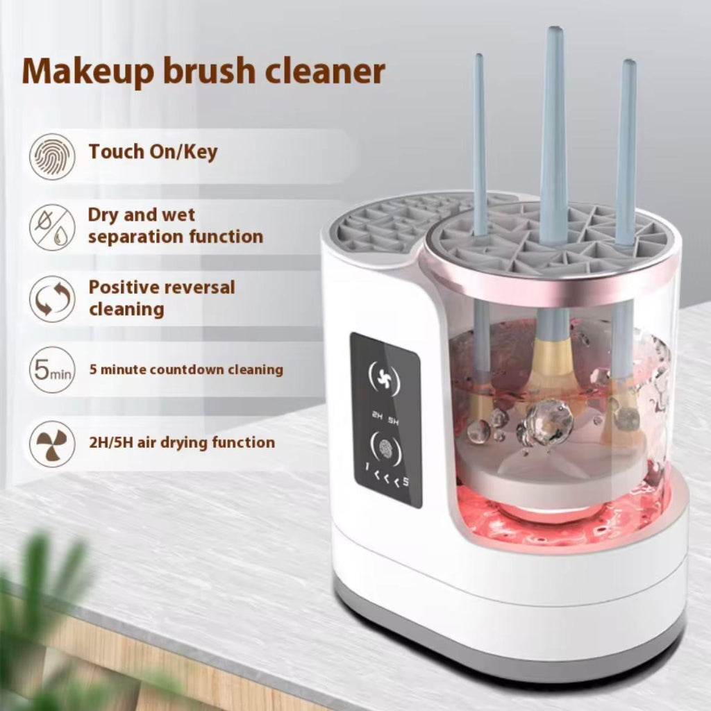 Electric Makeup Brush Cleaner and Dryer Machine - Automatic Deep Cleaning, Suitable for Various Makeup Tools and Beauty Products, with Timer Function and Stand, USB Powered, Makeup Cleaner Machine