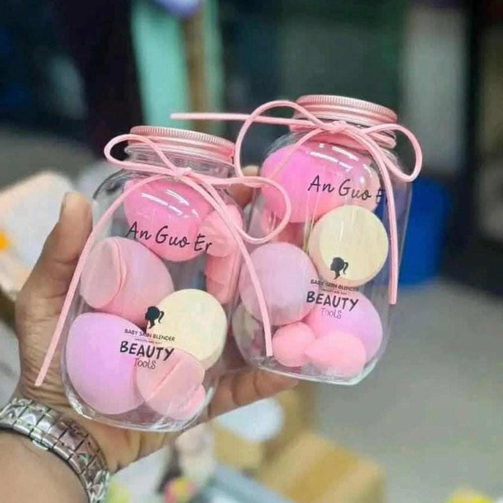 9 Pcs Makeup Sponge Non Latex Beauty Blending Cosmetic Foundation Powder Puff Face Makeup Sponge,4 Large and 2 Small Beauty Eggs +3 Finger Powder Puffs in Cans
