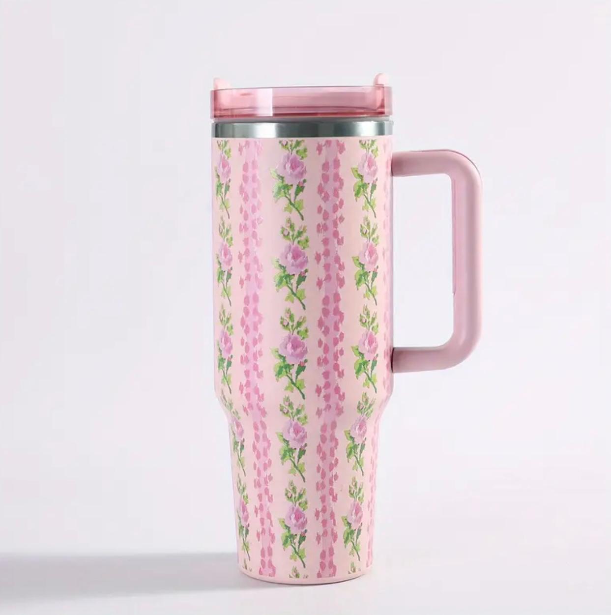 40oz Stainless Steel Insulated Tumbler with Lid & Handle - Double Wall Vacuum Travel Mug, BPA-Free, Ideal for Outdoors, Home, Office, Sports,Car