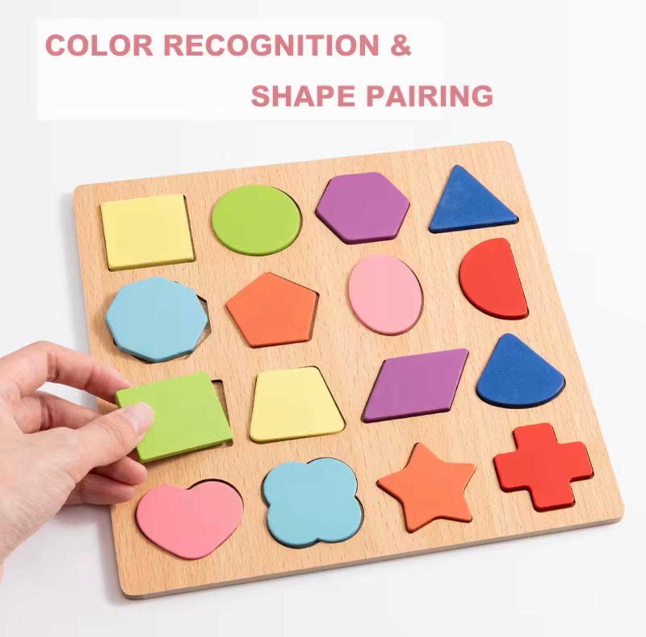 Inspired Wooden Alphabet & Number Puzzle Board for Toddlers 6M+ - Educational Learning Toy with ABCs, 123s, Shapes & Colors, Durable Wood Fiberboard, Safe Rounded Edges, Mixed Colors, Perfect Gift for Boys & Girls