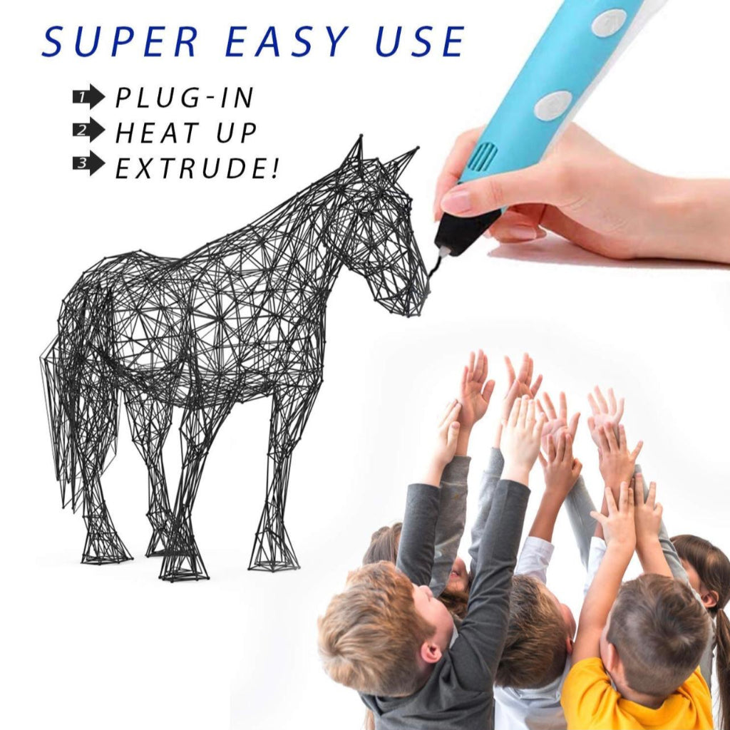 3D Creative Art Printing Pen Set, LCD Display, Suitable for Birthday Gifts, Holiday Parties DIY Graffiti Painting 3D Pen Kit